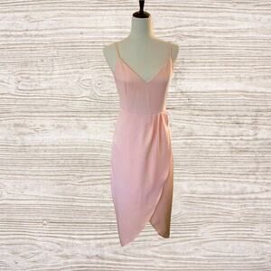 CMZ2005 evening dress midi pink spaghetti strap dress size small